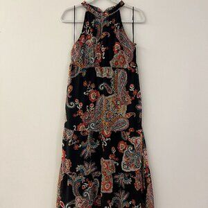 Paisley Halter Neck Sleeveless Midi Dress NWT